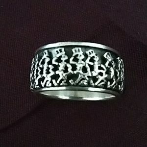 Dancing Skulls Silver 925 ring